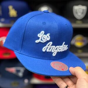 Los Angeles Lakers 'Los Angeles Script' Blue Mitchell & Ness Snapback